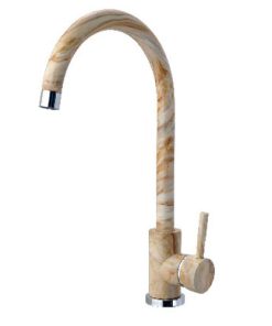 Vòi rửa chén lạnh cần cứng vân đá nâu