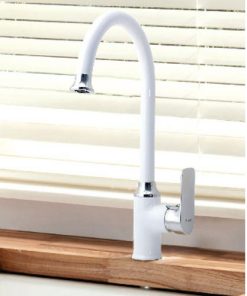 Vòi chậu rửa chén nóng lạnh vân đá trắng đen